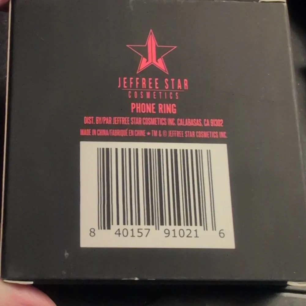 NEW Jeffree Star Black Phone Ring NIB NEW IN BOX